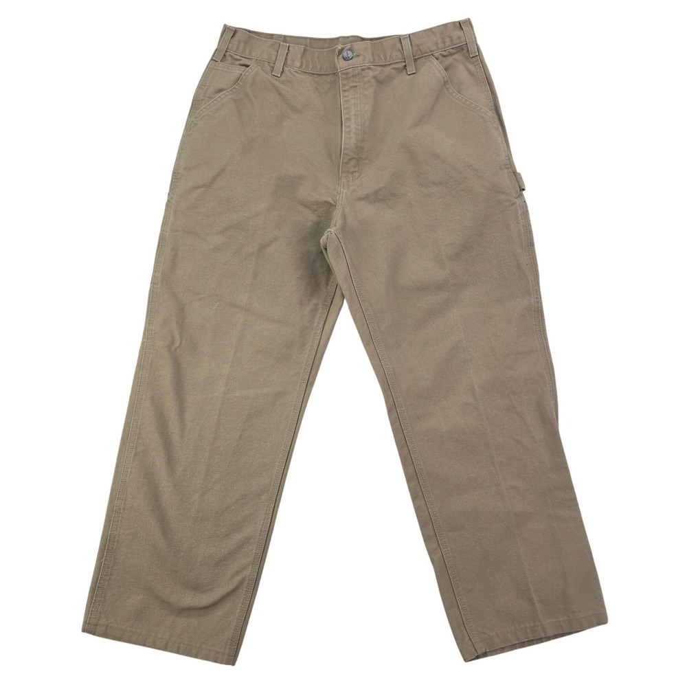 Carhartt B11 Washed Duck Work Dungaree Pants Mens 36x30 Camel Brown Carpenter